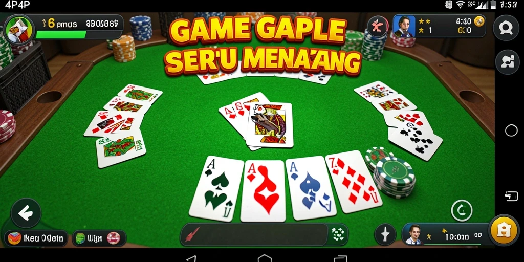 Screenshot gameplay seru dari permainan Gaple 4P4P.