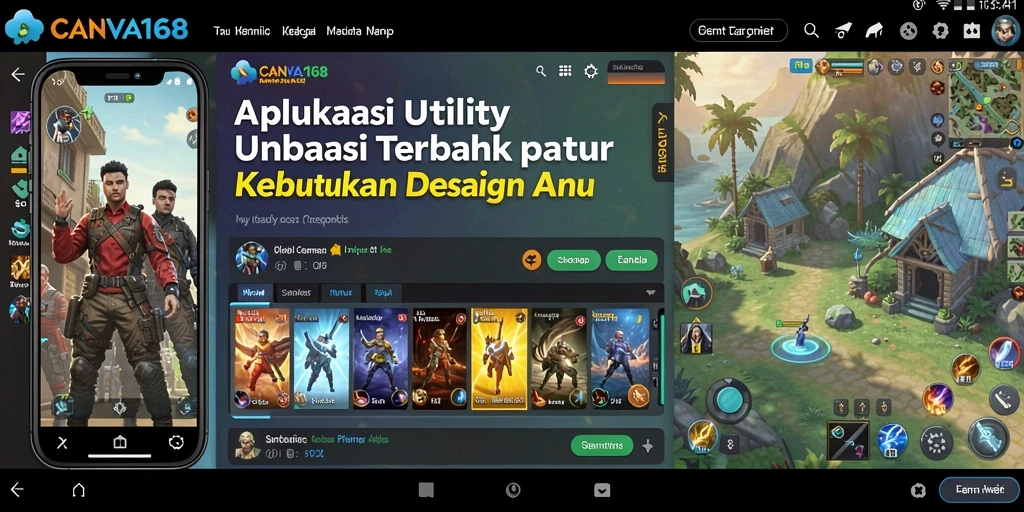 Tampilan utama CANVA168 dengan berbagai alat desain yang menarik.
