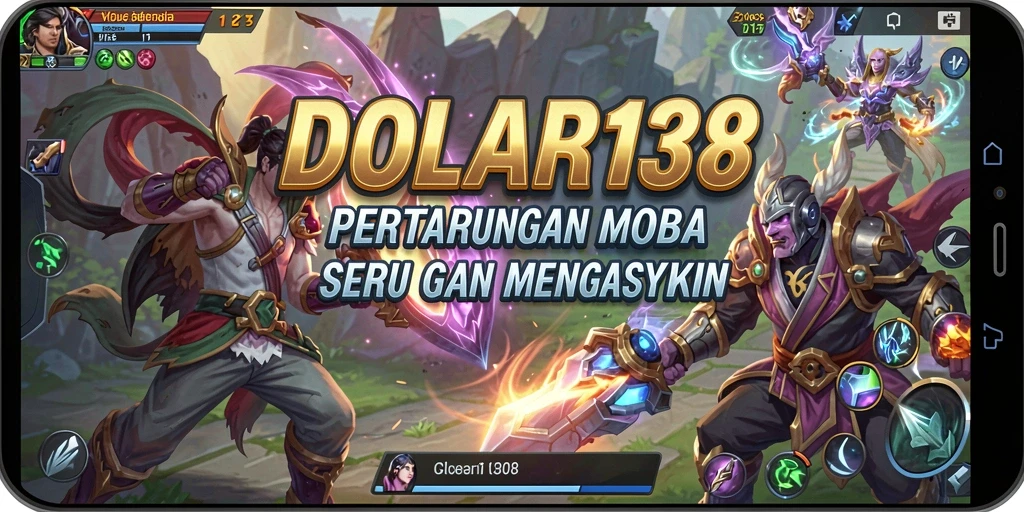 Screenshot menunjukkan pertempuran seru dalam game MOBA.