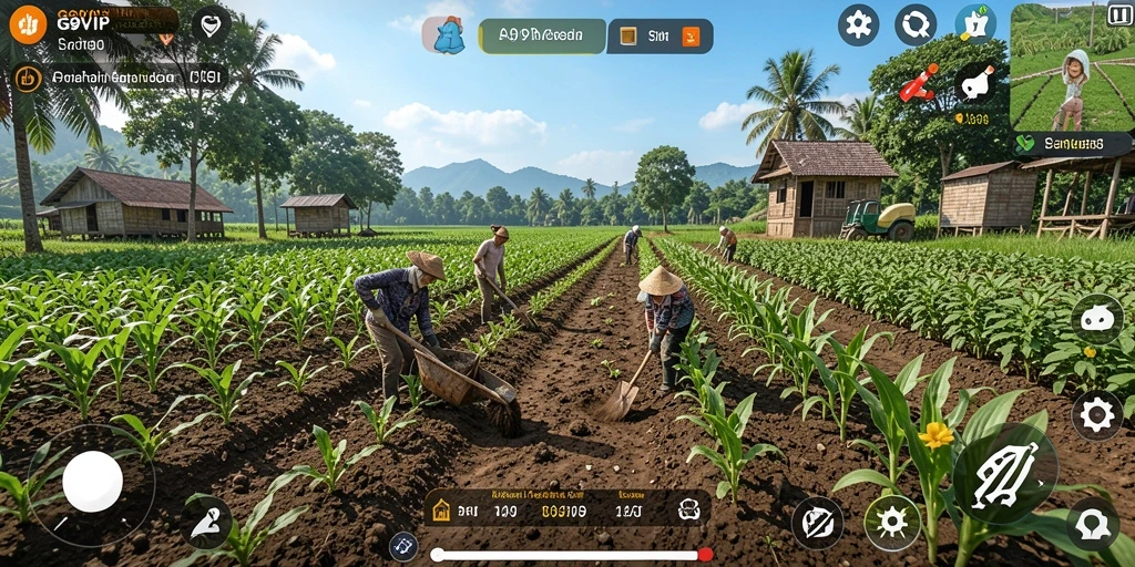 Gameplay menyenangkan dari G9VIP di ladang pertanian yang indah.